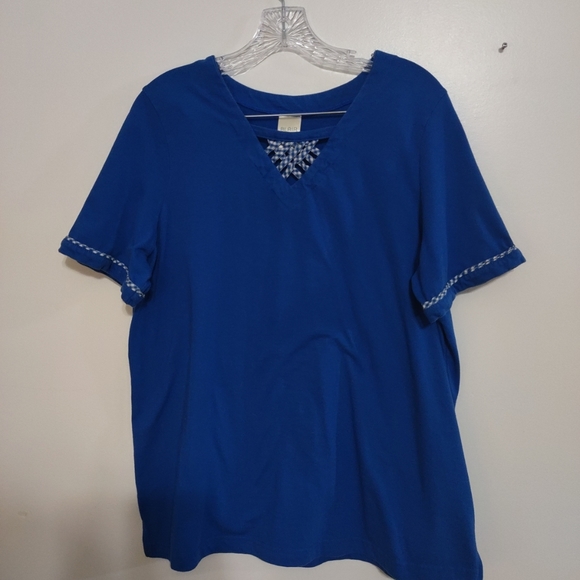 Blair XL Womens Top Relaxed Style Tees Blue T-shirt - Picture 8 of 9